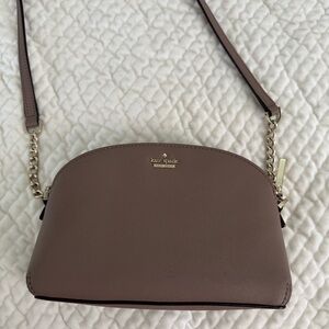 Kate Spade Brown Dome Crossbody Bag with Gold Chain